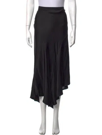 Pre-owned Anine Bing Silk Midi Length Skirt In Black