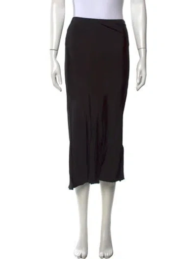 Pre-owned Anine Bing Silk Midi Length Skirt In Black