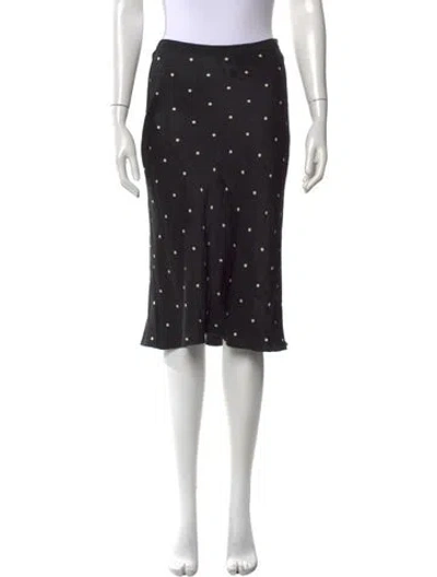 Pre-owned Anine Bing Silk Midi Length Skirt In Black