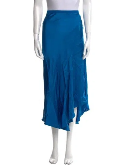 Pre-owned Anine Bing Silk Midi Length Skirt In Blue