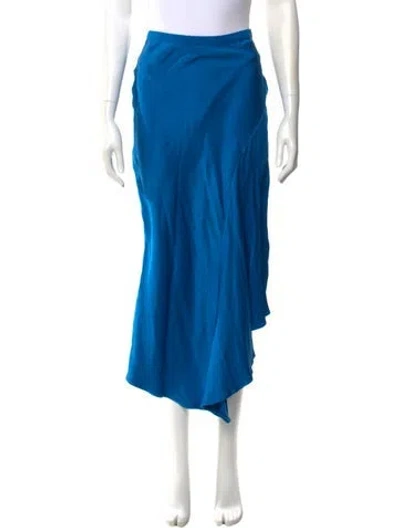 Pre-owned Anine Bing Silk Midi Length Skirt In Blue