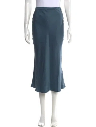 Pre-owned Anine Bing Silk Midi Length Skirt In Blue