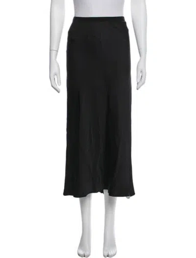 Pre-owned Anine Bing Silk Midi Length Skirt In Blue