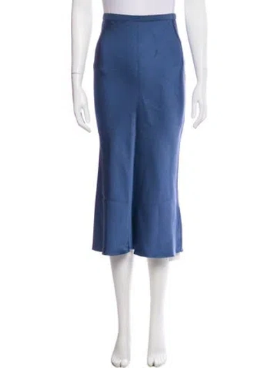 Pre-owned Anine Bing Silk Midi Length Skirt In Blue
