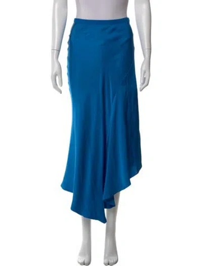 Pre-owned Anine Bing Silk Midi Length Skirt In Blue