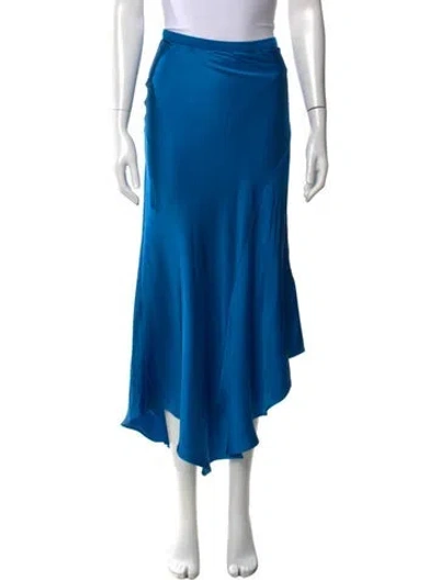 Pre-owned Anine Bing Silk Midi Length Skirt In Blue