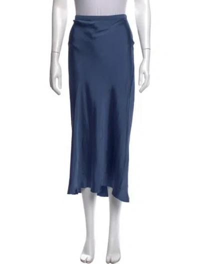 Pre-owned Anine Bing Silk Midi Length Skirt In Blue