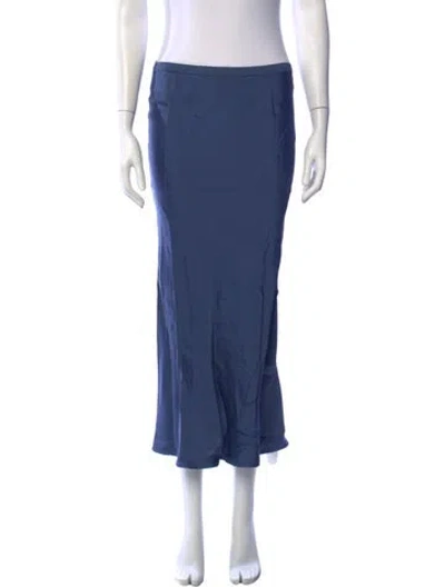 Pre-owned Anine Bing Silk Midi Length Skirt In Blue