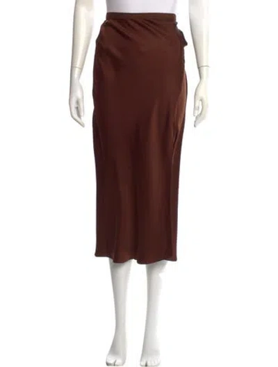 Pre-owned Anine Bing Silk Midi Length Skirt In Brown