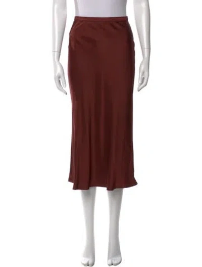 Pre-owned Anine Bing Silk Midi Length Skirt In Brown