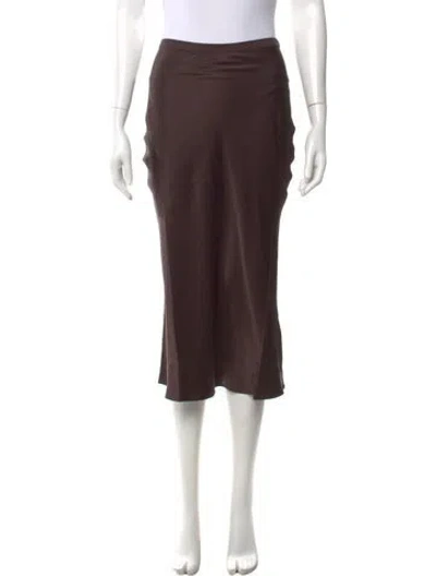 Pre-owned Anine Bing Silk Midi Length Skirt In Brown