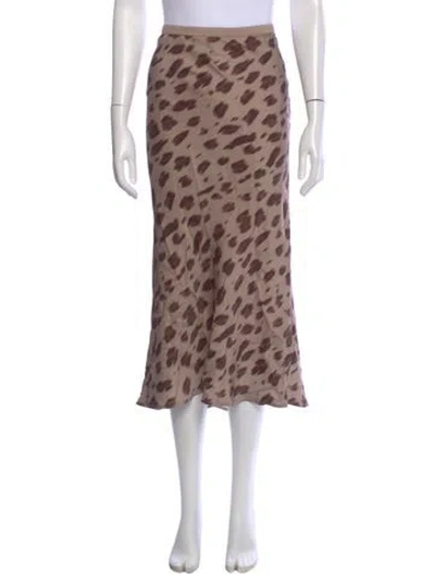 Pre-owned Anine Bing Silk Midi Length Skirt In Brown
