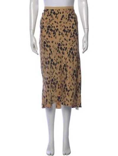 Pre-owned Anine Bing Silk Midi Length Skirt In Brown