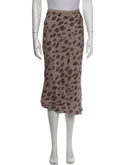 Pre-owned Anine Bing Silk Midi Length Skirt In Brown