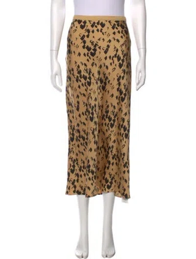 Pre-owned Anine Bing Silk Midi Length Skirt In Brown