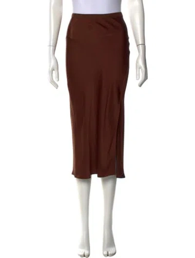Pre-owned Anine Bing Silk Midi Length Skirt In Brown