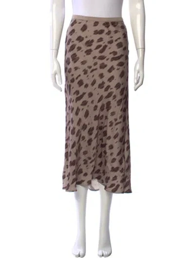 Pre-owned Anine Bing Silk Midi Length Skirt In Brown