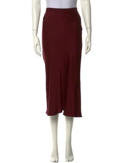 Pre-owned Anine Bing Silk Midi Length Skirt In Burgundy