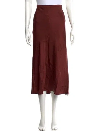 Pre-owned Anine Bing Silk Midi Length Skirt In Burgundy