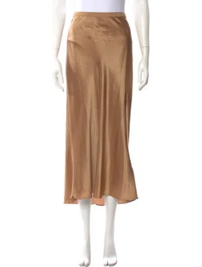 Pre-owned Anine Bing Silk Midi Length Skirt In Gold