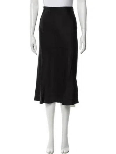 Pre-owned Anine Bing Silk Midi Length Skirt In Gray
