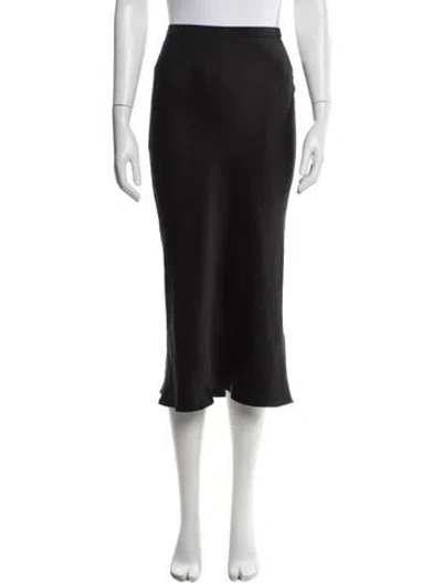 Pre-owned Anine Bing Silk Midi Length Skirt In Gray