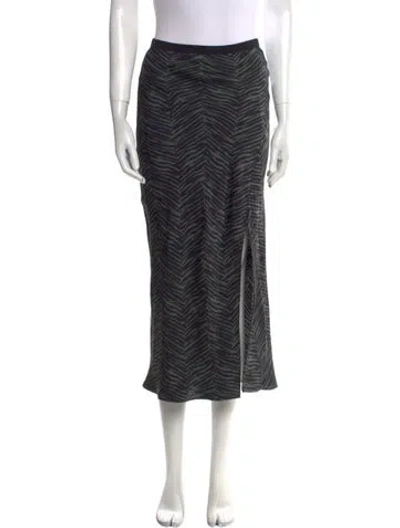Pre-owned Anine Bing Silk Midi Length Skirt In Gray