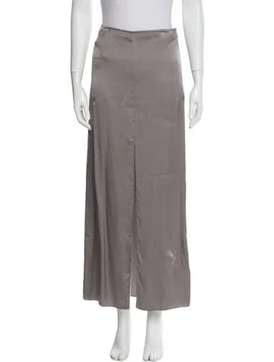 Pre-owned Anine Bing Silk Midi Length Skirt In Gray