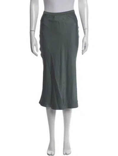 Pre-owned Anine Bing Silk Midi Length Skirt In Green