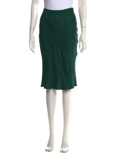 Pre-owned Anine Bing Silk Midi Length Skirt In Green