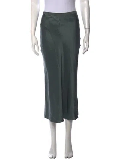 Pre-owned Anine Bing Silk Midi Length Skirt In Green