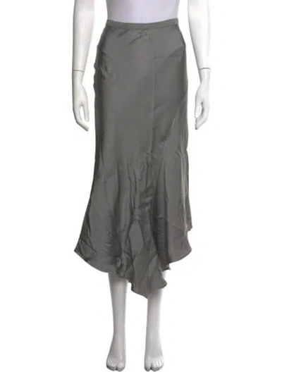 Pre-owned Anine Bing Silk Midi Length Skirt In Grey