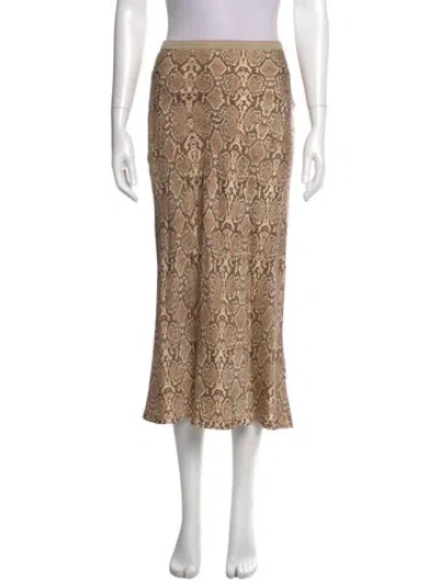 Pre-owned Anine Bing Silk Midi Length Skirt In Neutral