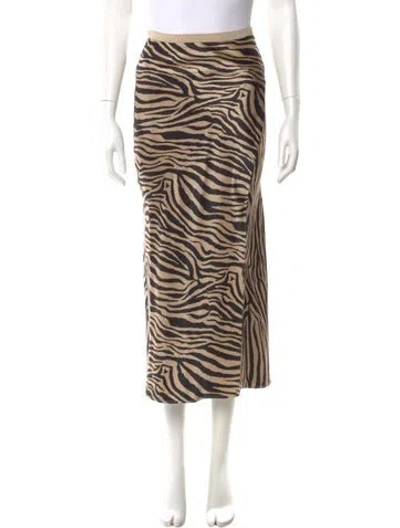 Pre-owned Anine Bing Silk Midi Length Skirt In Neutral