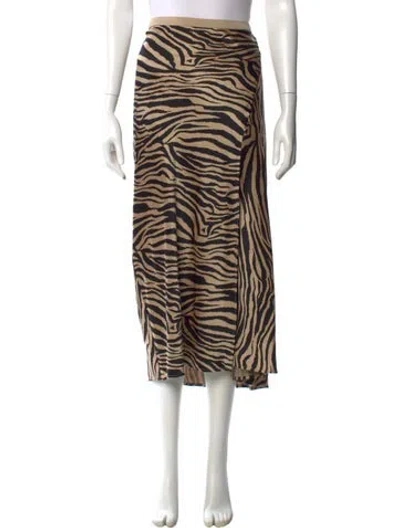 Pre-owned Anine Bing Silk Midi Length Skirt In Neutral