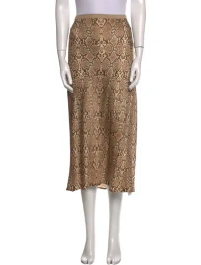 Pre-owned Anine Bing Silk Midi Length Skirt In Neutral