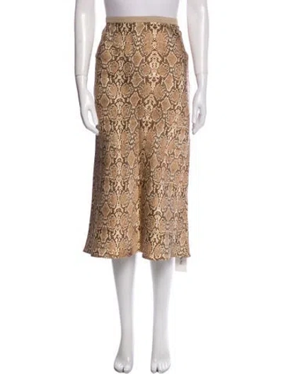 Pre-owned Anine Bing Silk Midi Length Skirt In Neutral