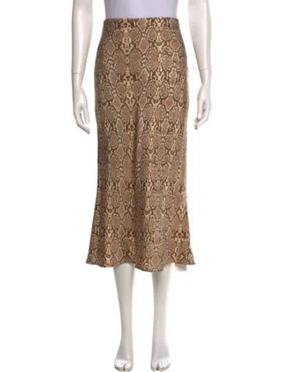 Pre-owned Anine Bing Silk Midi Length Skirt In Neutral