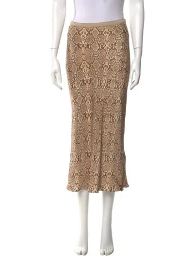 Pre-owned Anine Bing Silk Midi Length Skirt In Neutral