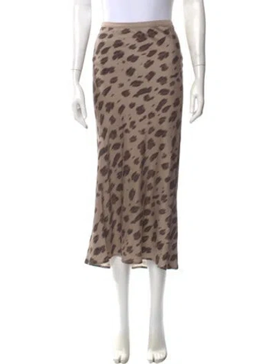 Pre-owned Anine Bing Silk Midi Length Skirt In Neutral