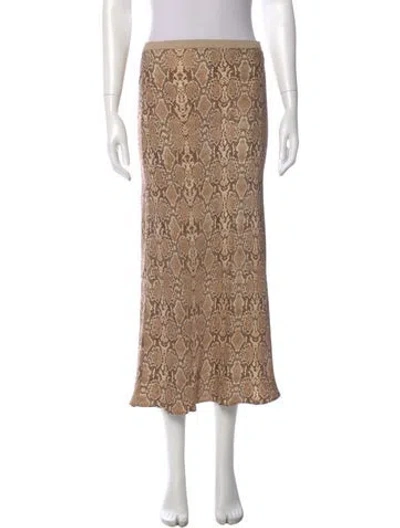 Pre-owned Anine Bing Silk Midi Length Skirt In Neutral