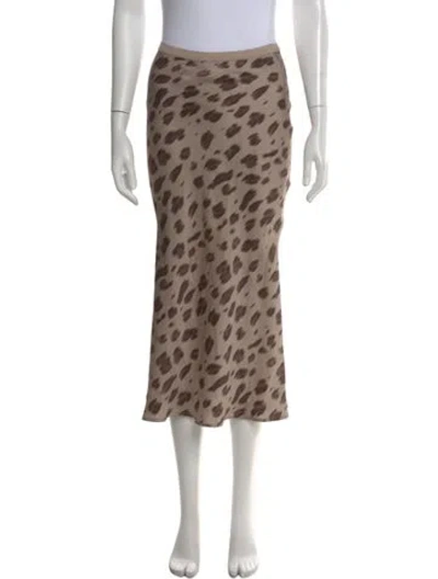 Pre-owned Anine Bing Silk Midi Length Skirt In Neutral