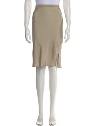 Pre-owned Anine Bing Silk Midi Length Skirt In Neutral