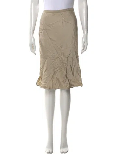 Pre-owned Anine Bing Silk Midi Length Skirt In Neutral