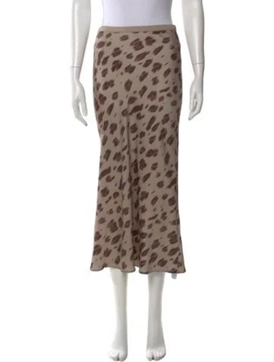 Pre-owned Anine Bing Silk Midi Length Skirt In Neutral