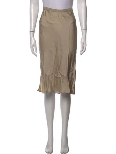 Pre-owned Anine Bing Silk Midi Length Skirt In Neutrals