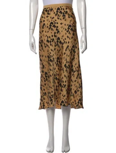 Pre-owned Anine Bing Silk Midi Length Skirt In Neutrals