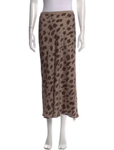 Pre-owned Anine Bing Silk Midi Length Skirt In Neutrals