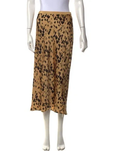 Pre-owned Anine Bing Silk Midi Length Skirt In Neutrals