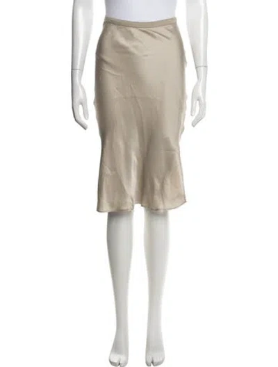 Pre-owned Anine Bing Silk Midi Length Skirt In Neutrals